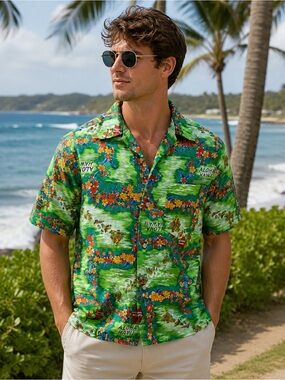 Made in Hawaii Vintage 80s Hawaiian Button Down Shirt Men’s XS Resortwear